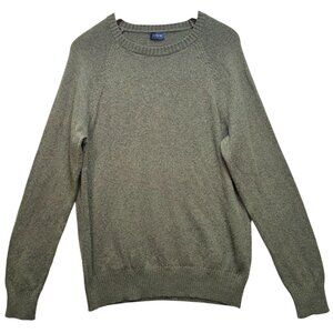 J.Crew Men's Supersoft Crew Neck Pullover Wool Sweater Knit Green Long Sleeve